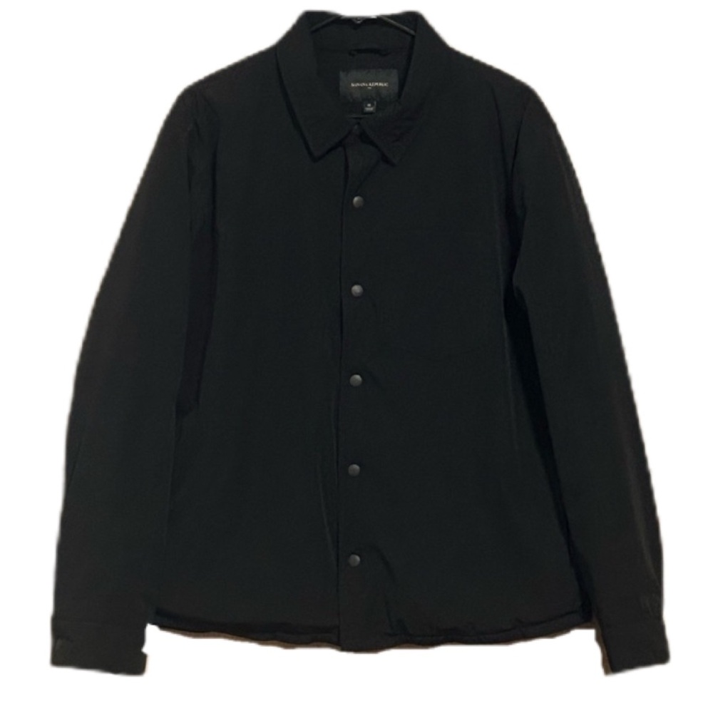 BANANA REPUBLIC Tech Motion Shirt Jacket Black Size Medium